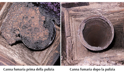 Canna fumaria prima e dopo la pulizia
